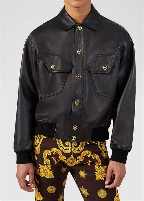 versace leather jacket price